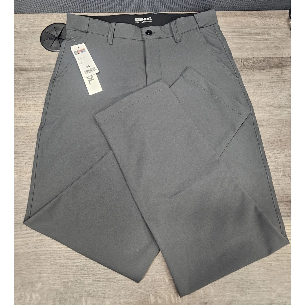 32 Degrees Heat NWT Expandable Waistband Chino Golf Pant Men 30 Volcano Gray